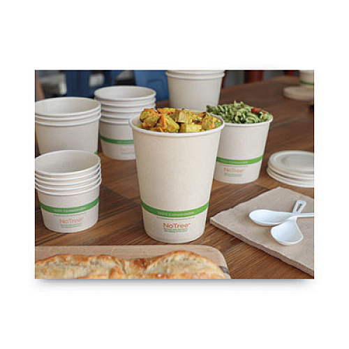 World Centric No Tree Paper Bowls, 32 oz, 4.4" Diameter x 5.8" h, Natural, Sugarcane, 500/Carton (BOSU32)