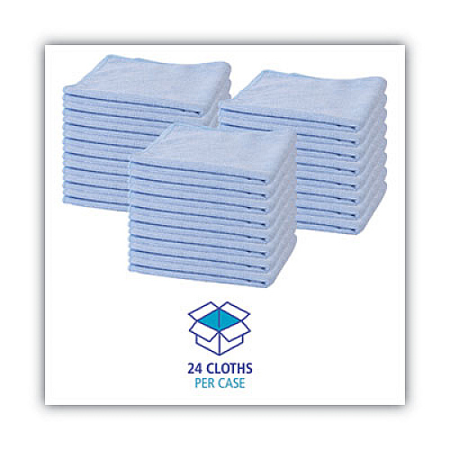 GEN Microfiber Cleaning Cloths, 16 x 16, Blue, 24/Pack (GEN16MFB)