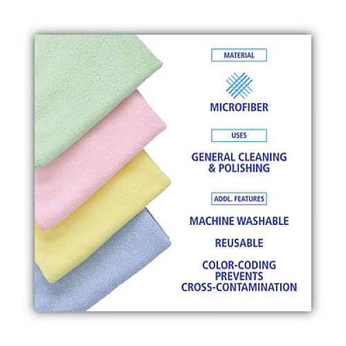 GEN Microfiber Cleaning Cloths, 16 x 16, Blue, 24/Pack (GEN16MFB)