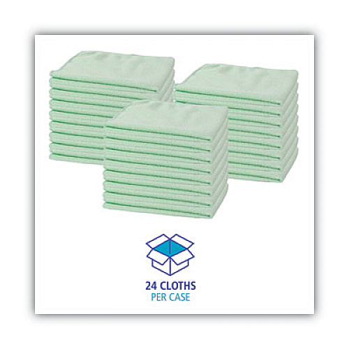 GEN Microfiber Cleaning Cloths, 16 x 16, Green, 24/Pack (GEN16MFG)