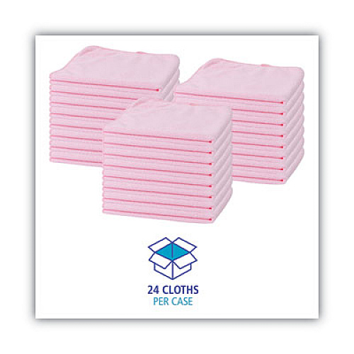 GEN Microfiber Cleaning Cloths, 16 x 16, Pink, 24/Pack (GEN16MFP)