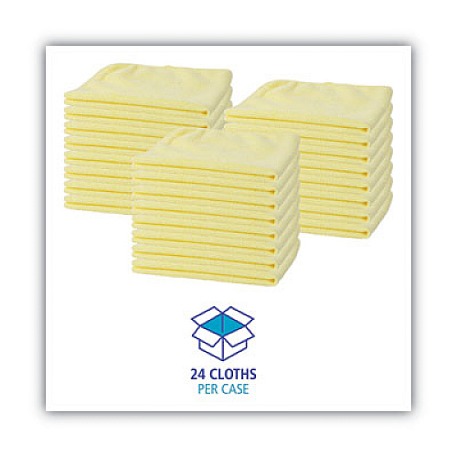 GEN Microfiber Cleaning Cloths, 16 x 16, Yellow, 24/Pack (GEN16MFY)