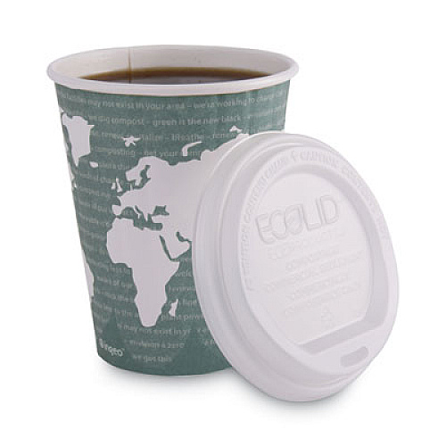 Eco-Products World Art Renewable and Compostable Insulated Hot Cups, 12 oz, Paper, Brown/White, 40/Pack, 15 Packs/Carton (EPBNHC12WD)