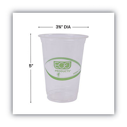 Eco-Products GreenStripe Renewable and Compostable Cold Cups Convenience Pack, 16 oz, Clear, 50/Pack, 10 Packs/Carton (EPCC16GSPKCT)