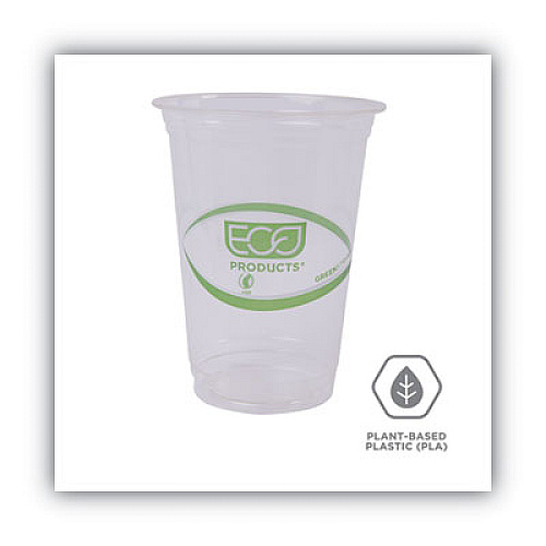 Eco-Products GreenStripe Renewable and Compostable Cold Cups Convenience Pack, 16 oz, Clear, 50/Pack, 10 Packs/Carton (EPCC16GSPKCT)