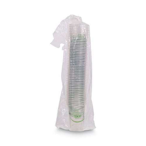 Eco-Products GreenStripe Renewable and Compostable Cold Cups Convenience Pack, 16 oz, Clear, 50/Pack, 10 Packs/Carton (EPCC16GSPKCT)
