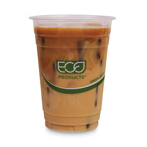 Eco-Products GreenStripe Renewable and Compostable Cold Cups Convenience Pack, 16 oz, Clear, 50/Pack, 10 Packs/Carton (EPCC16GSPKCT)