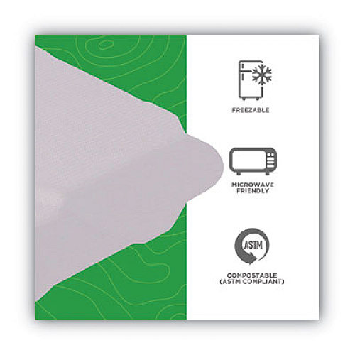 Eco-Products Renewable and Compost Sugarcane Clamshells, 3-Compartment, 9 x 9 x 3, White, 50/Pack, 4 Packs/Carton (EPHC93)