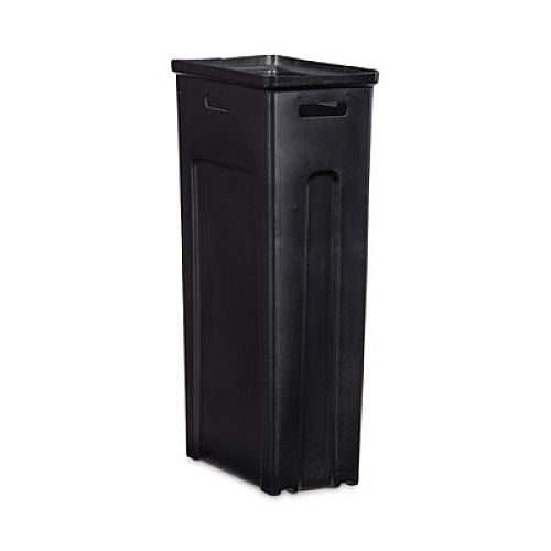 Rubbermaid Commercial Sustain Decorative Refuse with Recycling Lid, 15 gal, Metal/Plastic, Black/Green (2078991)