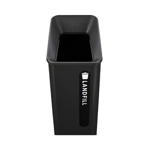 Rubbermaid Commercial Sustain Decorative Refuse with Recycling Lid, 15 gal, Metal/Plastic, Black (2078967)