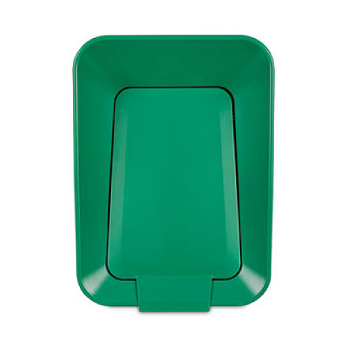 Rubbermaid Commercial Sustain Decorative Refuse with Recycling Lid, 15 gal, Metal/Plastic, Black/Green (2078991)