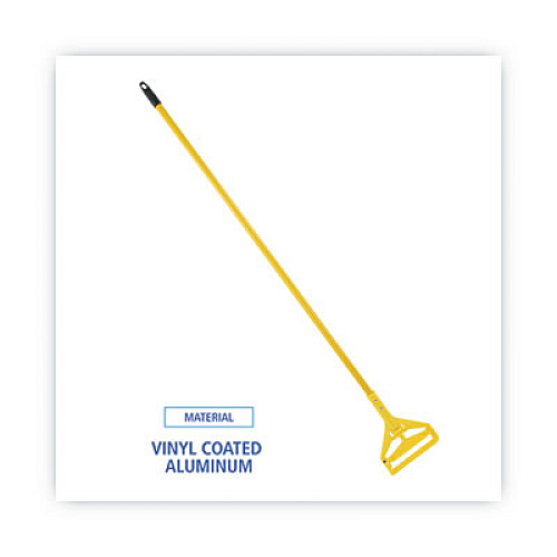 Boardwalk Quick Change Side-Latch Plastic Mop Head Handle, 60", Yellow (620)