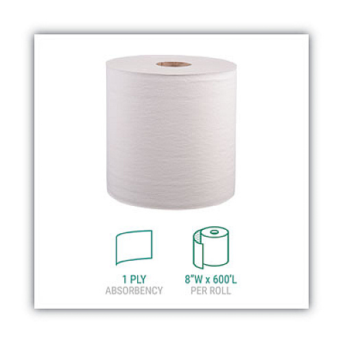 Windsoft Hardwound Roll Towels, 8 x 800 ft, White, 12 Rolls/Carton (WIN1290B)