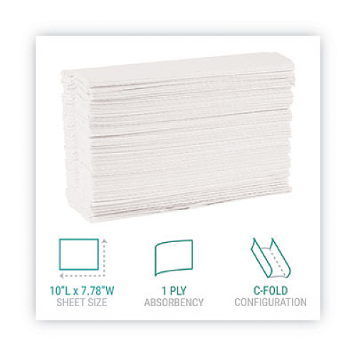 Windsoft C-Fold Paper Towels, 1-Ply, 10.2 x 13.25, White, 200 Towels/Pack, 12 Packs/Carton (101)