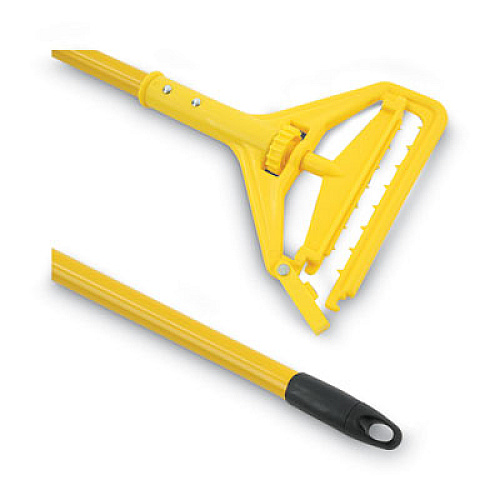 Boardwalk Quick Change Side-Latch Plastic Mop Head Handle, 60", Yellow (620)