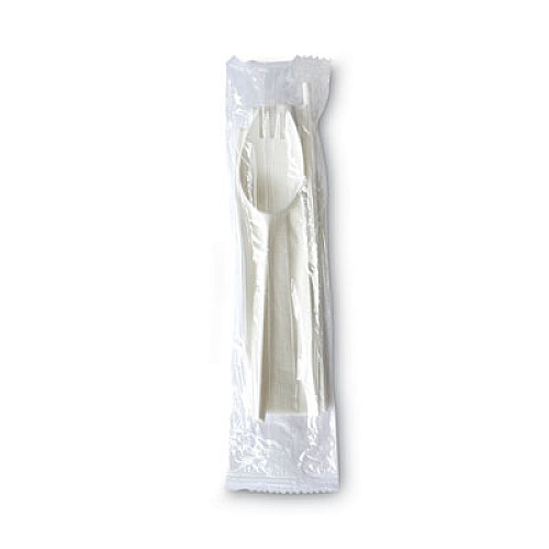 Boardwalk School Cutlery Kit, Napkin/Spork/Straw, White, 1000/Carton (BWKSCHOOLMWPP)