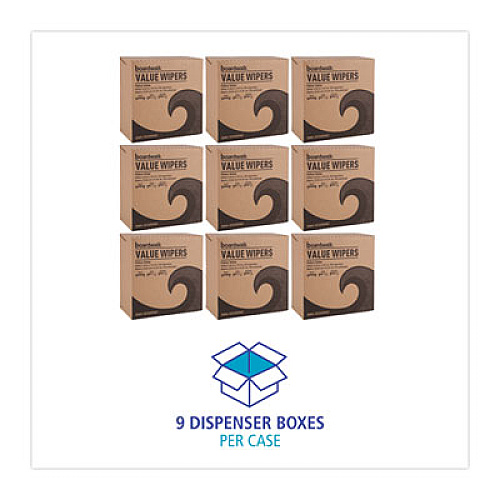 Boardwalk DRC Wipers, 9.33 x 16.5, White, 100 Dispenser Packs, 9 Dispenser Packs/Carton (V030IDW2)