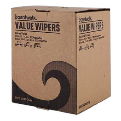 Boardwalk DRC Wipers, Centerpull, 10 x 11.5, White, 200/Carton (V040CGW)