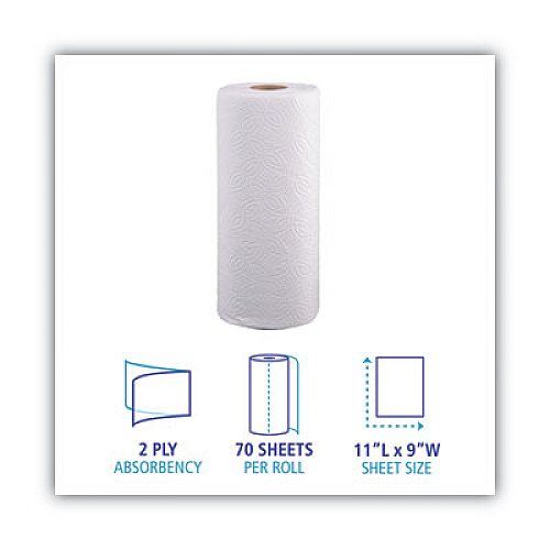 Boardwalk Kitchen Roll Towel Office Pack, 2-Ply, White, 9 x 11, 70/Roll, 15 Rolls/Bundle (BWK6270)