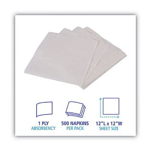 Boardwalk 1/4-Fold Lunch Napkins, 1-Ply, 11.8 x 11.2, White, 6,000/Carton (8310W)