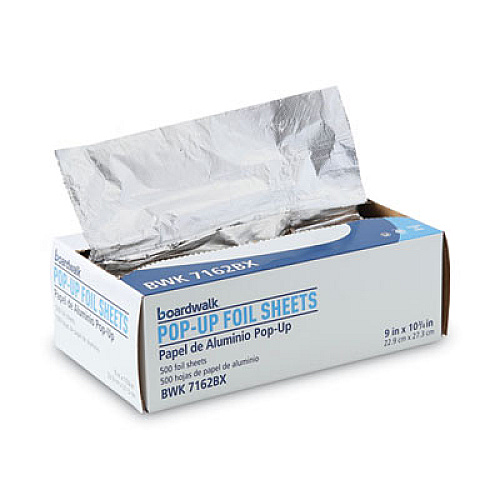 Boardwalk Standard Aluminum Foil Pop-Up Sheets, 9 x 10.75, 500/Box (BWK7162BX)