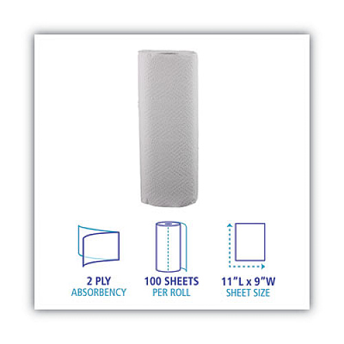 Boardwalk Kitchen Roll Towel, 2-Ply, 9 x 11, White, 100/Roll, 30 Rolls/Carton (BWK6277)