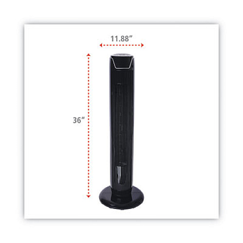 Alera 36" 3-Speed Oscillating Tower Fan with Remote Control, Plastic, Black (FAN363)