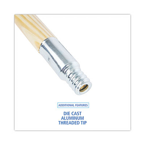 Boardwalk Metal Tip Threaded Hardwood Broom Handle, 0.94" dia x 60", Natural (136)
