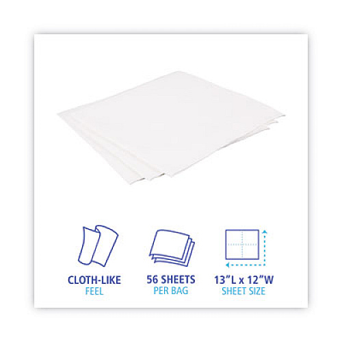 Boardwalk DRC Wipers, 12 x 13, White, 56 Bag, 18 Bags/Carton (V040QPW)
