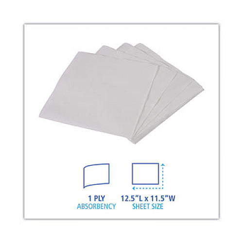 Boardwalk Office Packs Lunch Napkins, 1-Ply, 12 x 12, White, 2400/Carton (BWK8311CT)