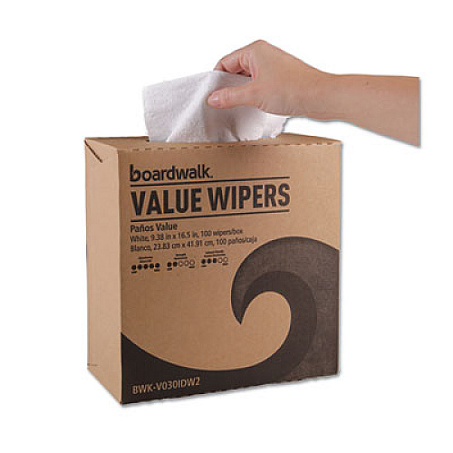 Boardwalk DRC Wipers, 9.33 x 16.5, White, 100 Dispenser Packs, 9 Dispenser Packs/Carton (V030IDW2)