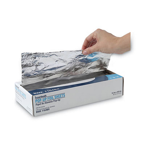 Boardwalk Standard Aluminum Foil Pop-Up Sheets, 63 Gauge, 12 x 10.75, 200/Box, 12 Boxes/Carton (7164)