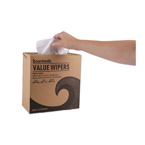 Boardwalk DRC Wipers, 9.33 x 16.5, White, 100 Dispenser Packs, 9 Dispenser Packs/Carton (V030IDW2)