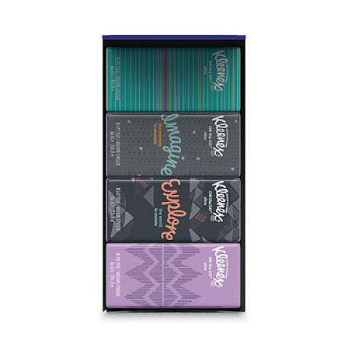 Kleenex On The Go Packs Facial Tissues, 3-Ply, White, 10 Sheets/Pack, 16 Packs/Box, 12 Boxes/Carton (11975)