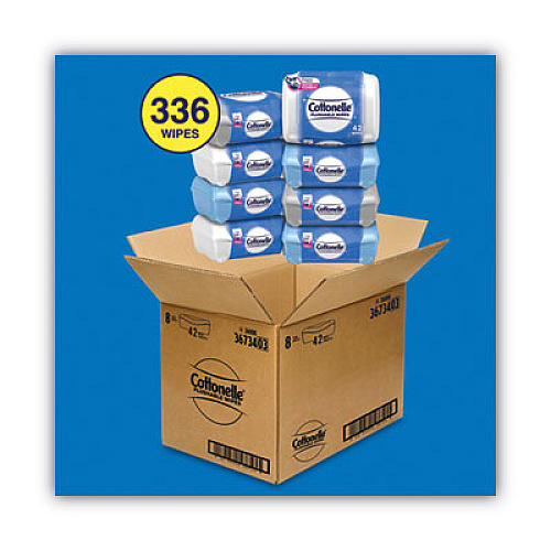 Cottonelle Fresh Care Flushable Cleansing Cloths, White, 3.75 x 5.5, 42/Pack, 8 Packs/CT (36734CT)