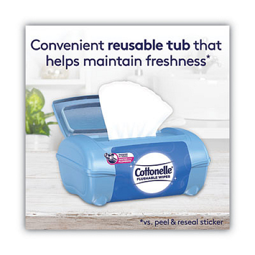 Cottonelle Fresh Care Flushable Cleansing Cloths, White, 3.75 x 5.5, 42/Pack, 8 Packs/CT (36734CT)