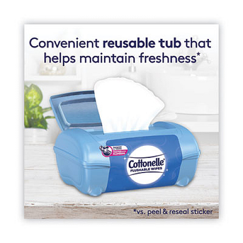 Cottonelle Fresh Care Flushable Cleansing Cloths, White, 3.75 x 5.5, 42/Pack (36734)
