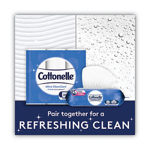 Cottonelle Ultra CleanCare Toilet Paper, Strong Tissue, Mega Rolls, Septic Safe, 1-Ply, White, 340 Sheets/Roll, 6 Rolls/Pack, 6 Packs/CT (47747)