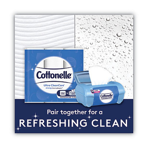 Cottonelle Fresh Care Flushable Cleansing Cloths, White, 3.75 x 5.5, 42/Pack (36734)