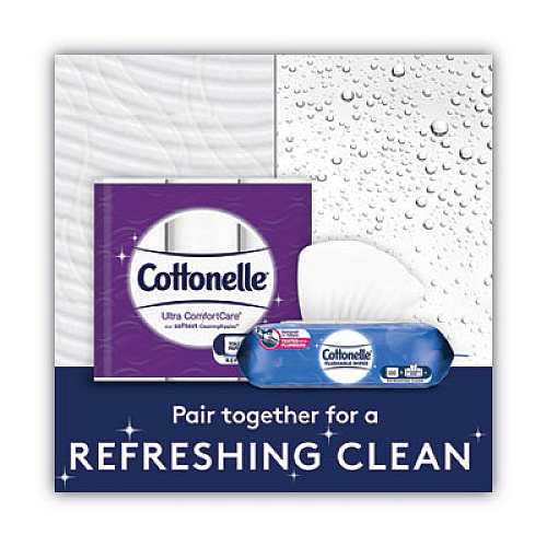 Cottonelle Ultra ComfortCare Toilet Paper, Soft Bath Tissue, Mega Rolls, Septic Safe, 2-Ply, White, 284 Sheets/Roll, 12 Rolls/Pack (48596)