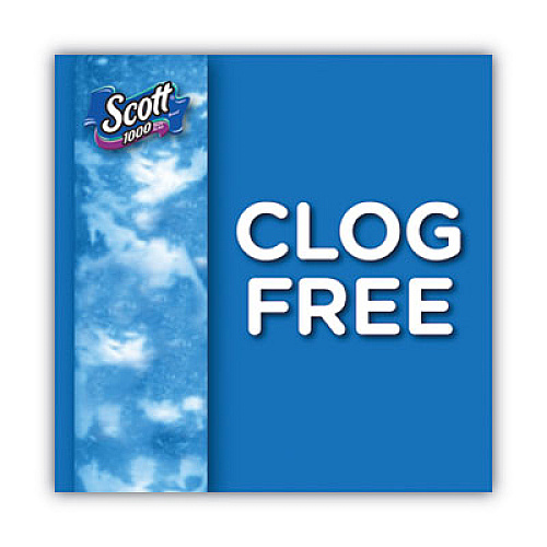 Scott 1000 Bathroom Tissue, Septic Safe, 1-Ply, White, 1,000 Sheets/Roll, 20 Rolls/Pack (20032)