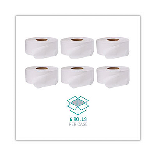 Windsoft Jumbo Roll Bath Tissue, Septic Safe, 2 Ply, White, 3.5" x 2,000 ft, 6 Rolls/Carton (WIN203)