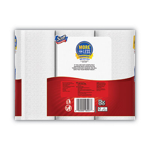 Scott Choose-a-Size Mega Kitchen Roll Paper Towels, 1-Ply, 102/Roll, 6 Rolls/Pack, 4 Packs/Carton (16447)