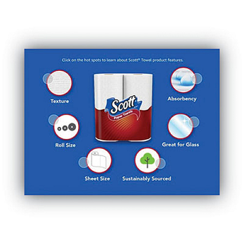 Scott Choose-A-Sheet Mega Roll Paper Towels, 1-Ply, White, 102/roll, 30 Rolls Carton (36371CT)
