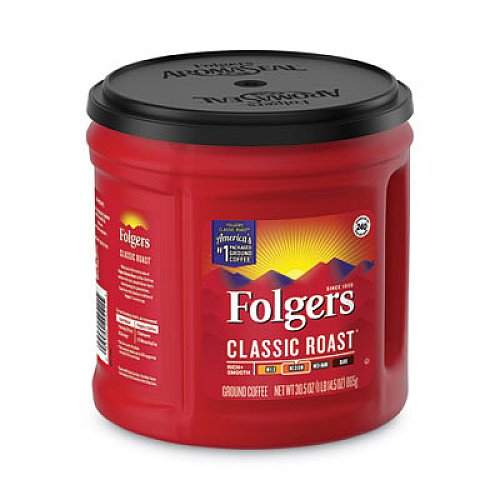 Folgers Coffee, Classic Roast, 30 1/2 oz Canister, 6/Carton, 294/Pallet (20421PL)