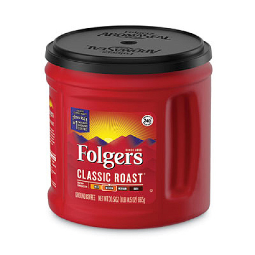 Folgers Coffee, Classic Roast, 30 1/2 oz Canister, 6/Carton, 294/Pallet (20421PL)