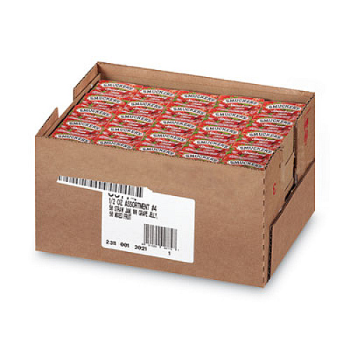 Smucker's Jam Assortment, Single Serving Packs, 0.5 oz, 200/Carton (774)