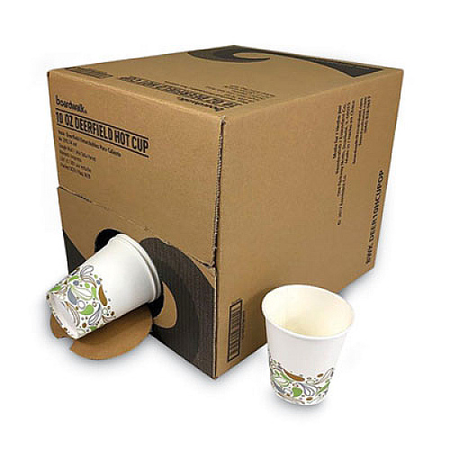 Boardwalk Convenience Pack Paper Hot Cups, 10 oz, Deerfield Print, 9 Cups/Sleeve, 29 Sleeves/Carton (BWKDEER10HCUPOP)