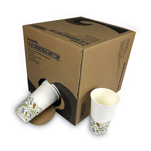 Boardwalk Convenience Pack Paper Hot Cups, 16 oz, Deerfield Print, 9 Cups/Sleeve, 20 Sleeves/Carton (BWKDEER16HCUPOP)