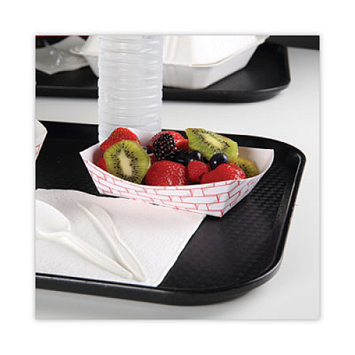 Boardwalk Paper Food Baskets, 2 lb Capacity, Red/White, 1,000/Carton (30LAG200)